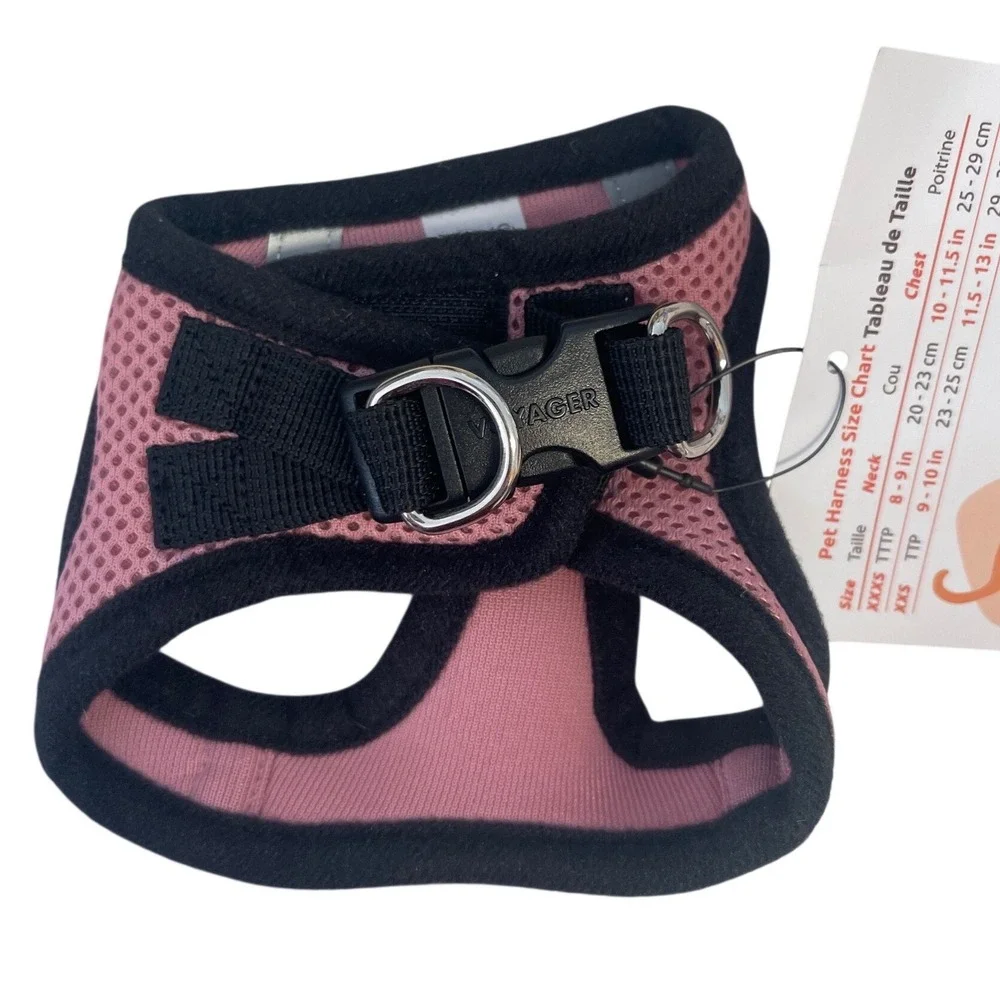 Voyager Step-In Air Mesh Pet Harness Pink Black XXXS Reflective 207-PKB NEW